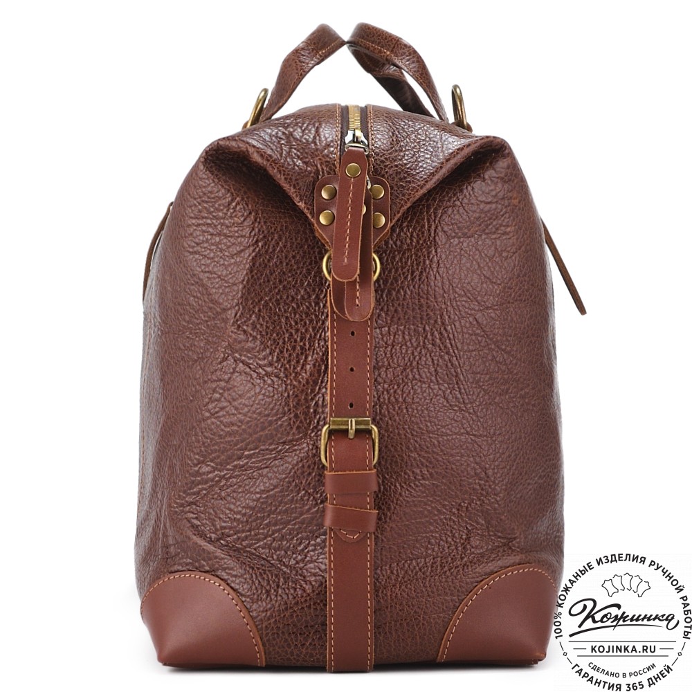 Кожаная дорожная сумка "Мегаполис" (фактура коричневая)